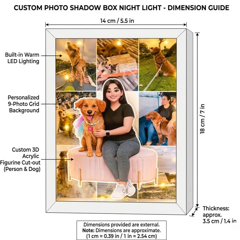 Personalized Photo Light Box | Custom LED Memory Frame for Pet Mom on Mother's Day - MyJigsawPuzzleAu