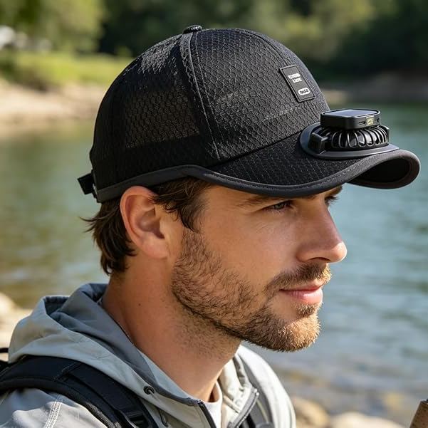 Solar Fan Cap,2026 Summer Breathable Mesh with Solar Charging Fan , Sun Protection Baseball Cap Golf Hat for Hiking,Travel - MyJigsawPuzzleAu