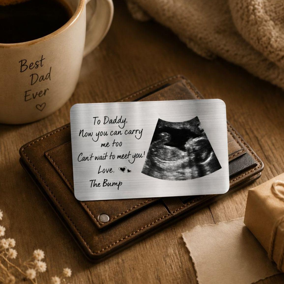 Personalized Daddy Wallet Card with Photo "Now You Can Carry Me Too" Metal Wallet Insert Father's Day Gift