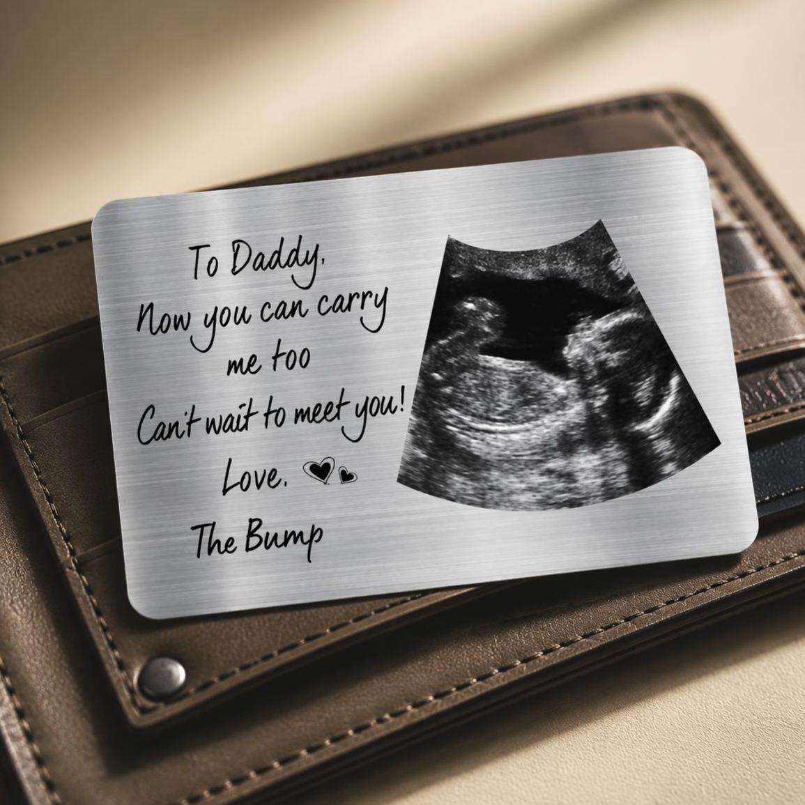Personalized Daddy Wallet Card with Photo "Now You Can Carry Me Too" Metal Wallet Insert Father's Day Gift