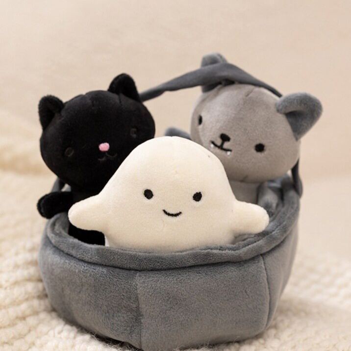 Halloween Plush Toy Soft Stuffed Ghost Bat Pumpkin Grim Reaper Dolls Cute Plushies for Kids Halloween Party Favors Home Decor - MyJigsawPuzzleAu