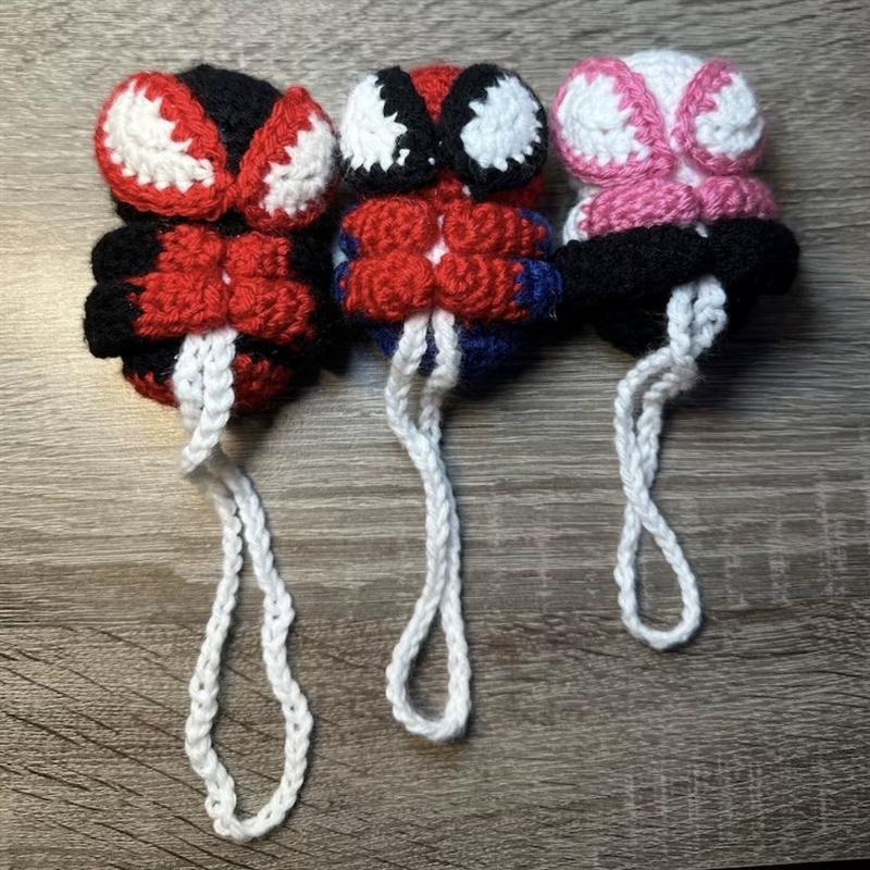 Crochet Spiderman Car Hanger Ornament Accessories, Handmade Amigurumi Plush Car Decor, Cute Super Hero Bag Charm Keychain, Gift for Him Her - MyJigsawPuzzleAu