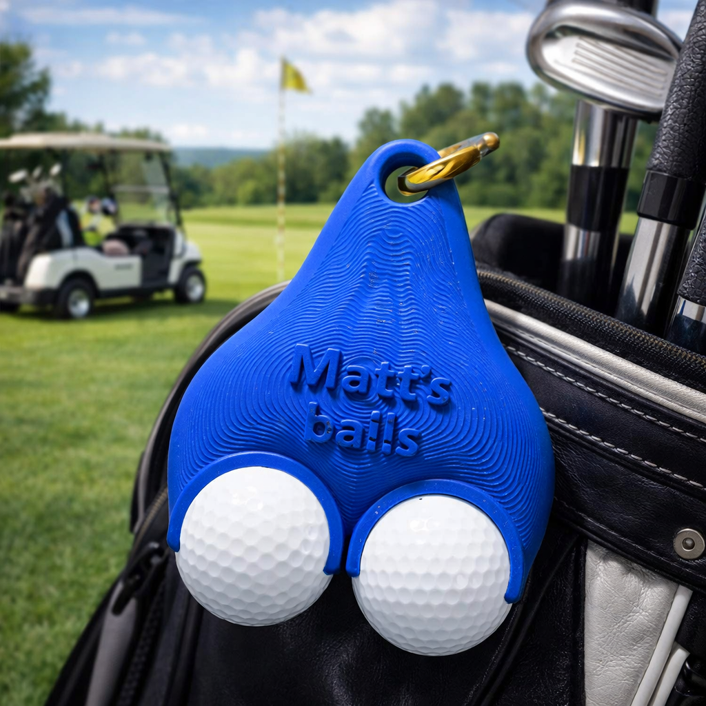 Personalized 3D Printed Text Funny Multicolor Golf Ball Holder with Clip Golf Club Accessory Sports Birthday Christmas Gift for Golf Lover