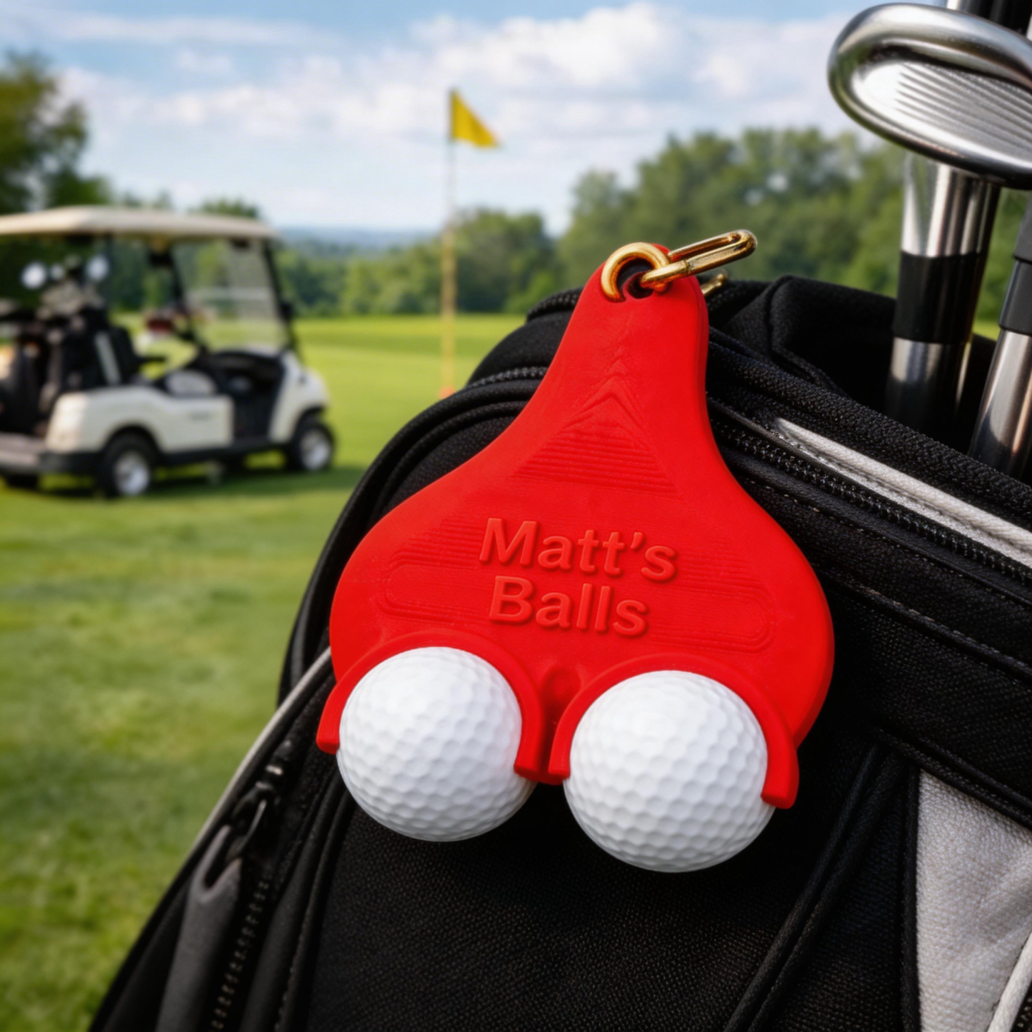 Personalized 3D Printed Text Funny Multicolor Golf Ball Holder with Clip Golf Club Accessory Sports Birthday Christmas Gift for Golf Lover - MyJigsawPuzzleAu