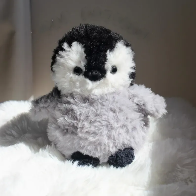 Crochet Plush with Pattern Cute Animal Knitted Plush Toy Cute Fluffy Fur Plush Bunny, Panda, Sloth, Cat, Swan, Deer, Cow, Penguin, Hedgehog Knitted Gift - MyJigsawPuzzleAu