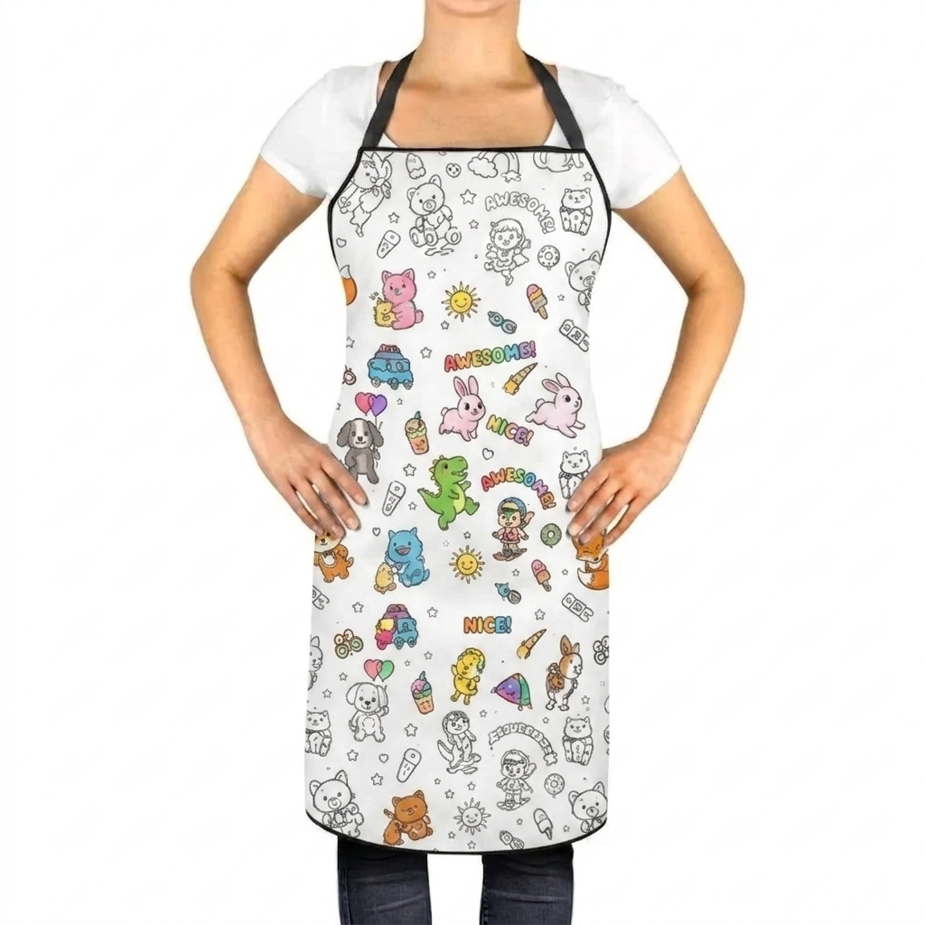 DIY Drawing Aprons (Optional 24-Color Marker Set) Create Your Art Aprons, Washable Keepsake Doodling Aprons for Kids & Adults - MyJigsawPuzzleAu