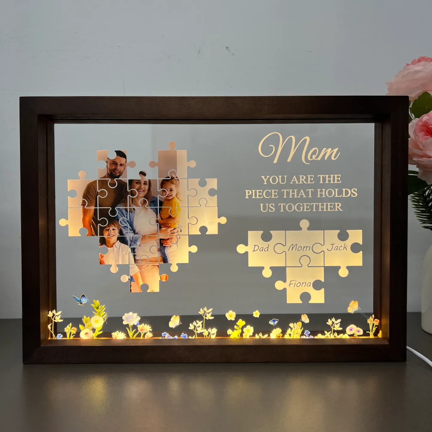 "The Day " Light Frame Personalized Photo & Calendar Night Light Couple Gift Valentine's Day Gifts - MyJigsawPuzzleAu