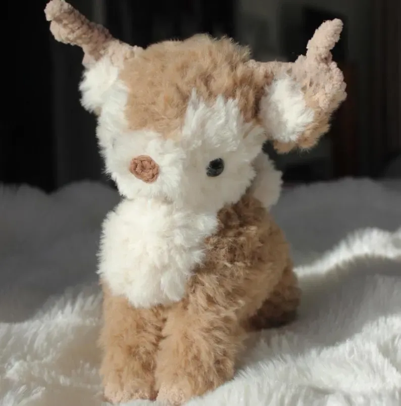 Crochet Plush with Pattern Cute Animal Knitted Plush Toy Cute Fluffy Fur Plush Bunny, Panda, Sloth, Cat, Swan, Deer, Cow, Penguin, Hedgehog Knitted Gift - MyJigsawPuzzleAu