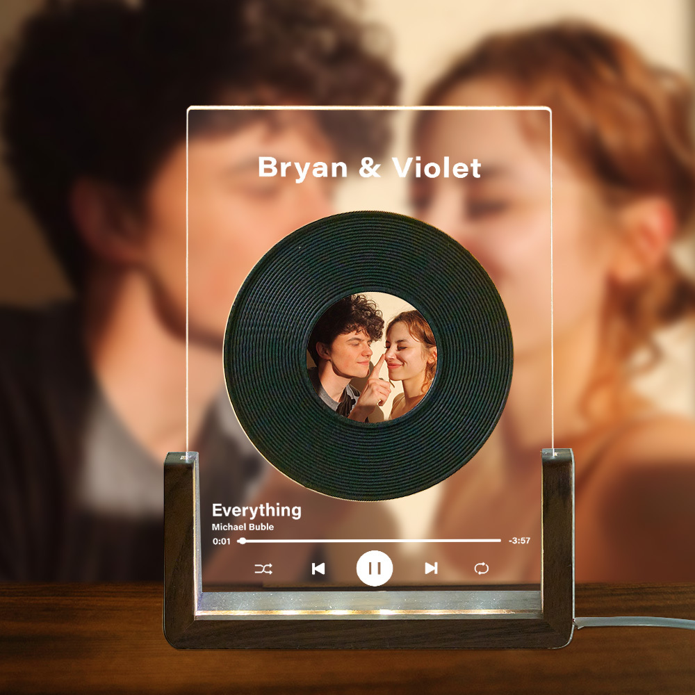 Premium Custom Music & Photo Night Lamp | Play Songs Without Phone, Elegant Anniversary Keepsake for Couples - MyJigsawPuzzleAu