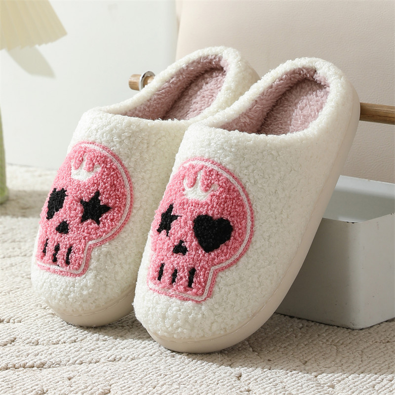 Unisex Halloween Slippers Spooky Ghost Slippers Cute Cozy Warm Plush Slip-On House Indoor and Outdoor Shoes - MyJigsawPuzzleAu