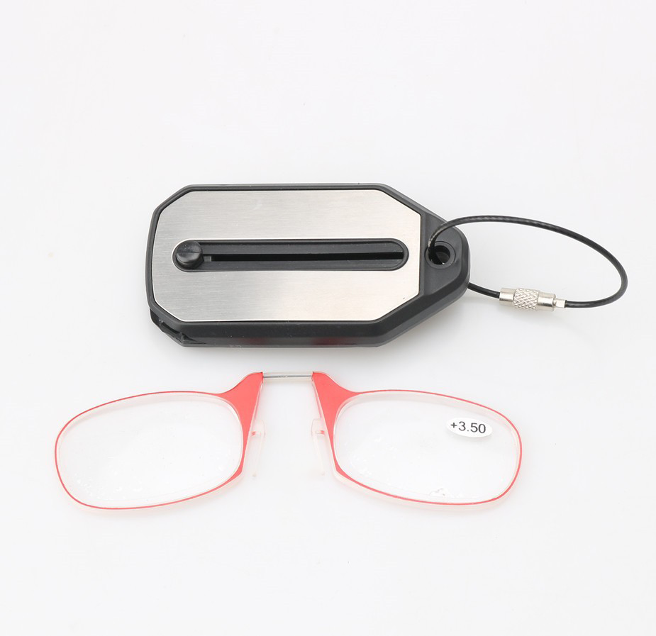 Portable Keychain Reading Glasses - Portable Folding Presbyopic Glasses - Ultra-Light Foldable Pince-Nez for Seniors