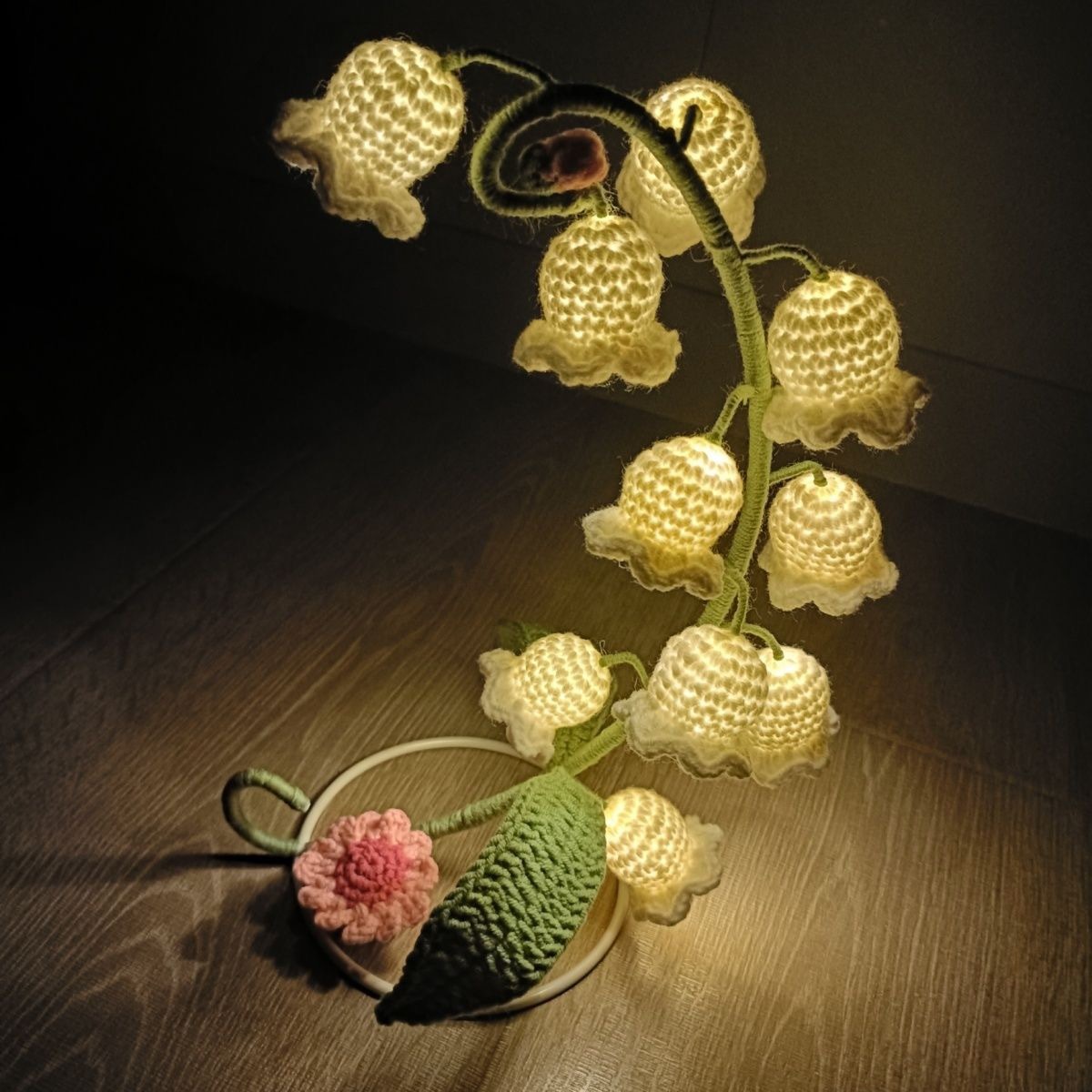 Handmade Crochet Flower Night Light Handmade Yarn Flower Gift for Home Decor - MyJigsawPuzzleAu