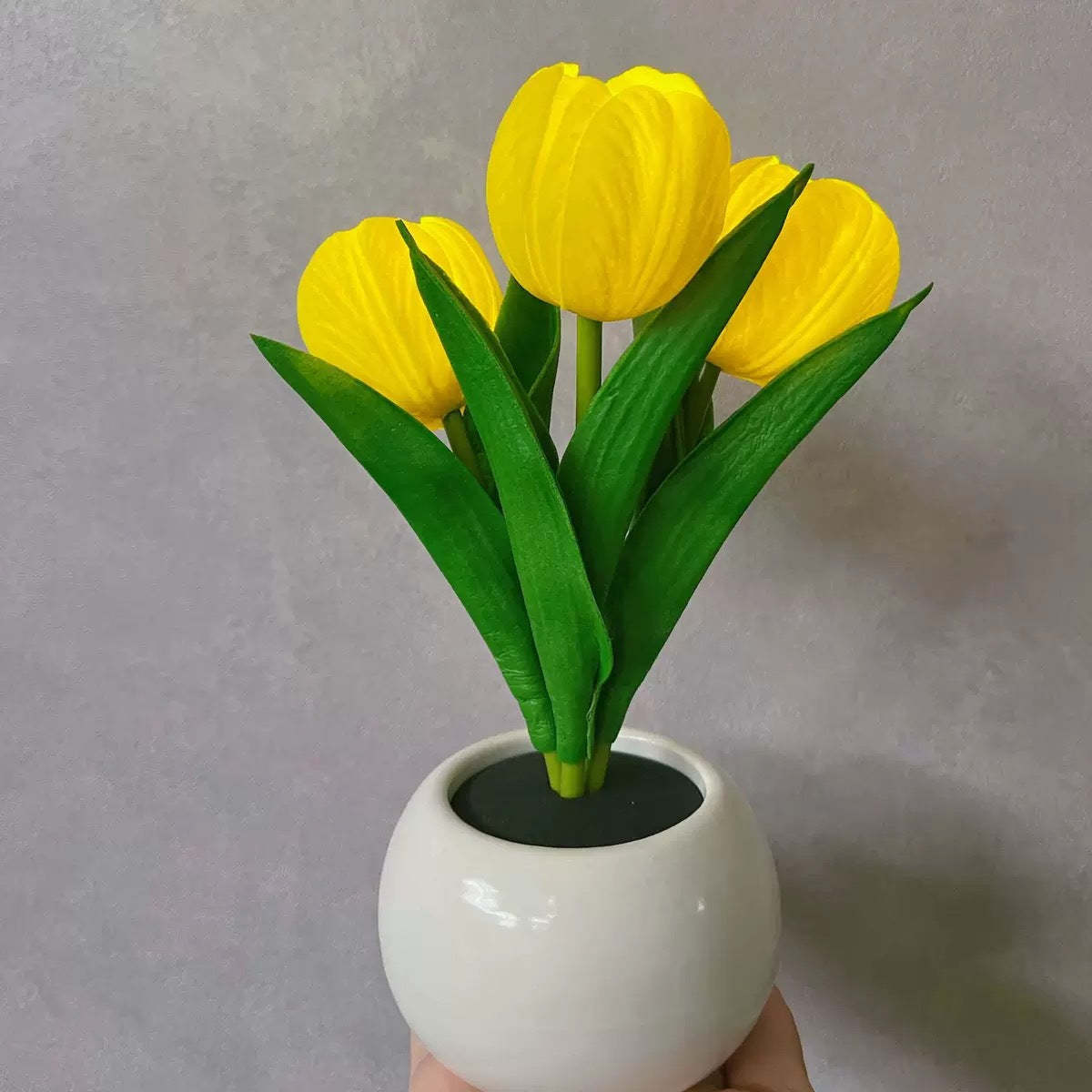Contemporary Creative Tulip Flower Ceramic PU USB LED Table Lamp For Bedroom - MyJigsawPuzzleAu