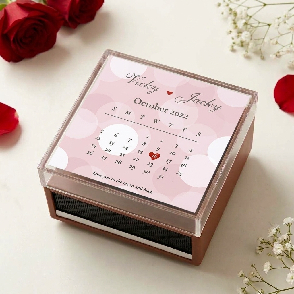 Personalized Mini Vinyl Music Player That Really Plays Music | Each Vinyl Can Play a Different Full Song, Custom Photo Album Cover & Music Box Cover, Anniversary Gift for Couples - MyJigsawPuzzleAu