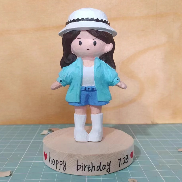 Custom Photo Wooden Single-Person Figurine Personalized 3D Handcrafted Mini Figures - MyJigsawPuzzleAu