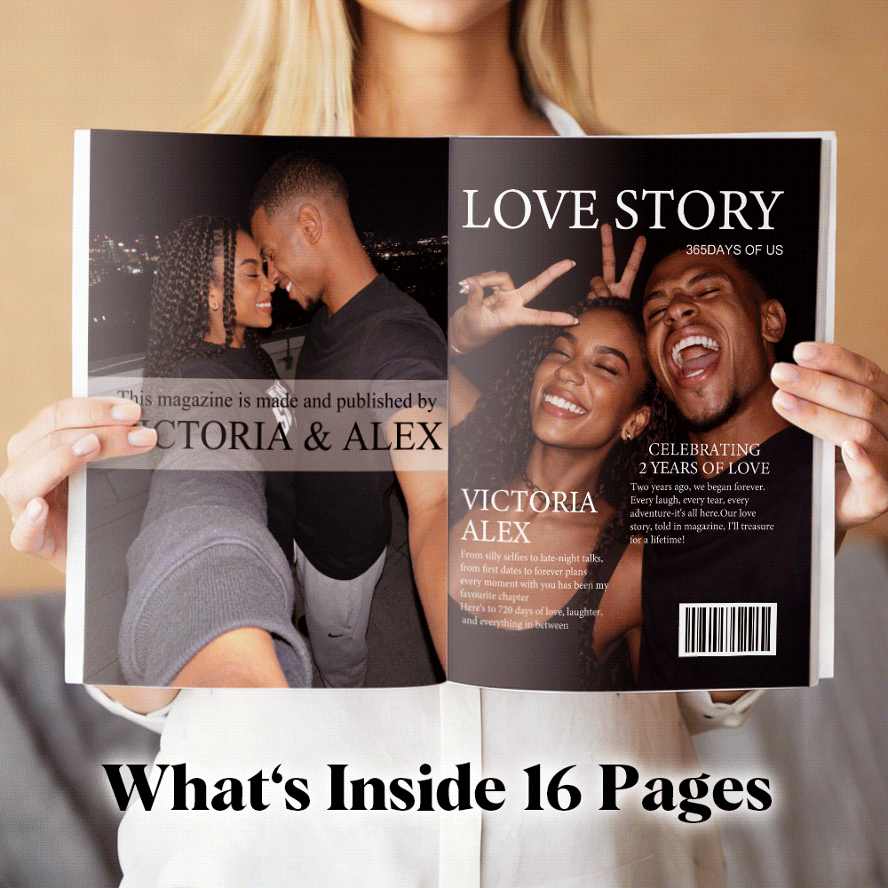 Personalized LOVE STORY Magazine for Couples on Valentine's Day