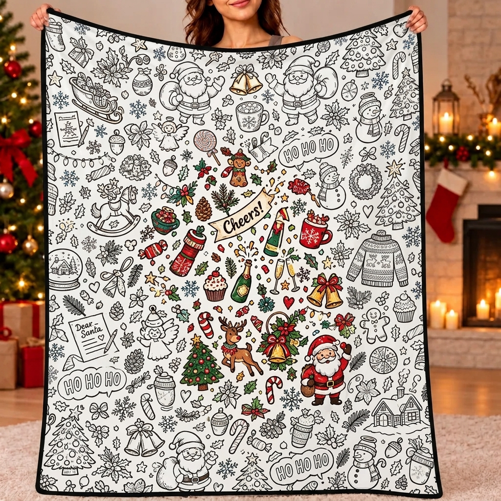 DIY Drawing Blanket (Optional 24-Color Marker Set) Create Your Art Blanket Washable Keepsake Blanket for Kids & Adults - makephotopuzzleuk