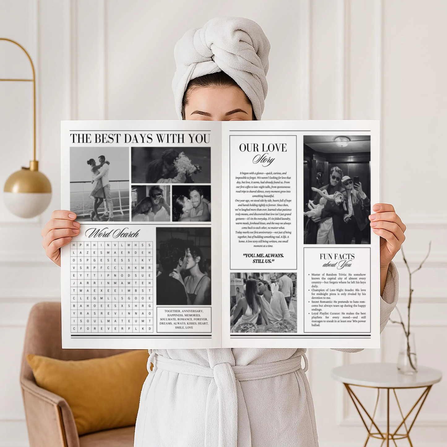 Personalized Newspaper for Couple's LOVE STORY on Valentine's Day