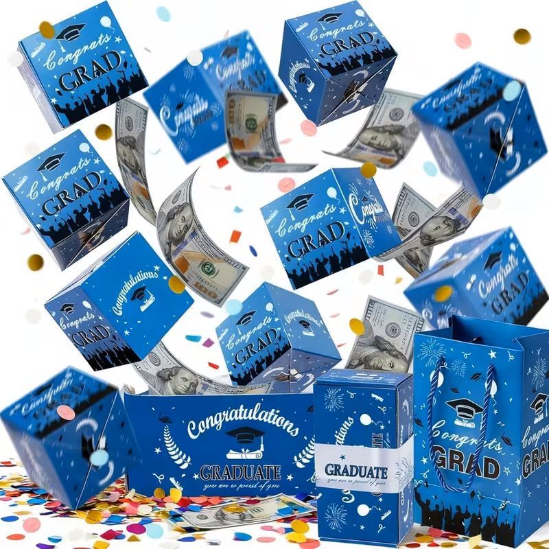Graduation Explosion Gift Box Graduate Surprise Gift Boxes Exploding for Money Cash Holder for Congrats Grad Party - makephotopuzzleuk