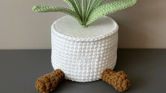 Handmade Crochet Flower Pot Gift | Cute Amigurumi Tulip Desk Decor | Kawaii Forever Flower | Birthday Mother’s Day Gift for Her Friend Mom - makephotopuzzleuk