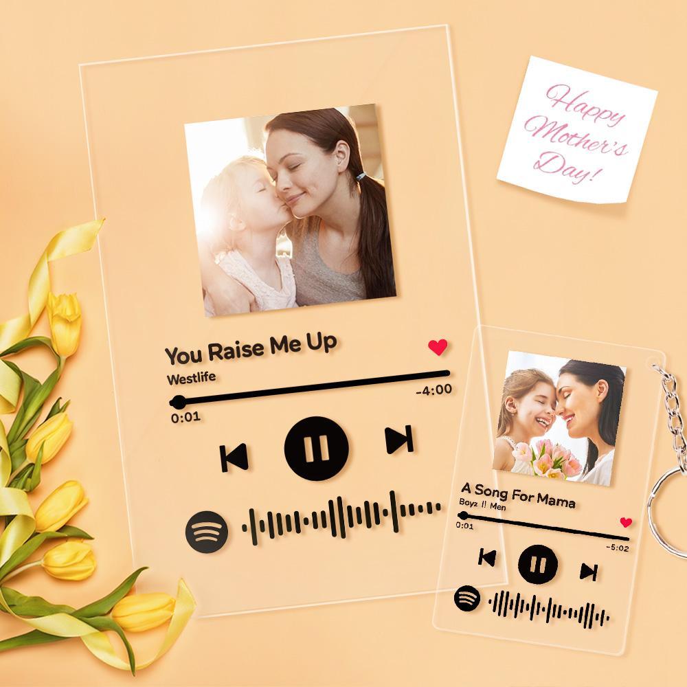 Personalised Spotify Code Music Plaque(4.7IN X 7.1IN) With A Free Same Keychain(2.1IN X 3.4IN)