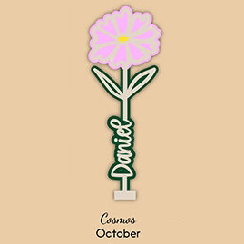 Personalized Colorful Birthday Flowers Customized Name Home Decoration