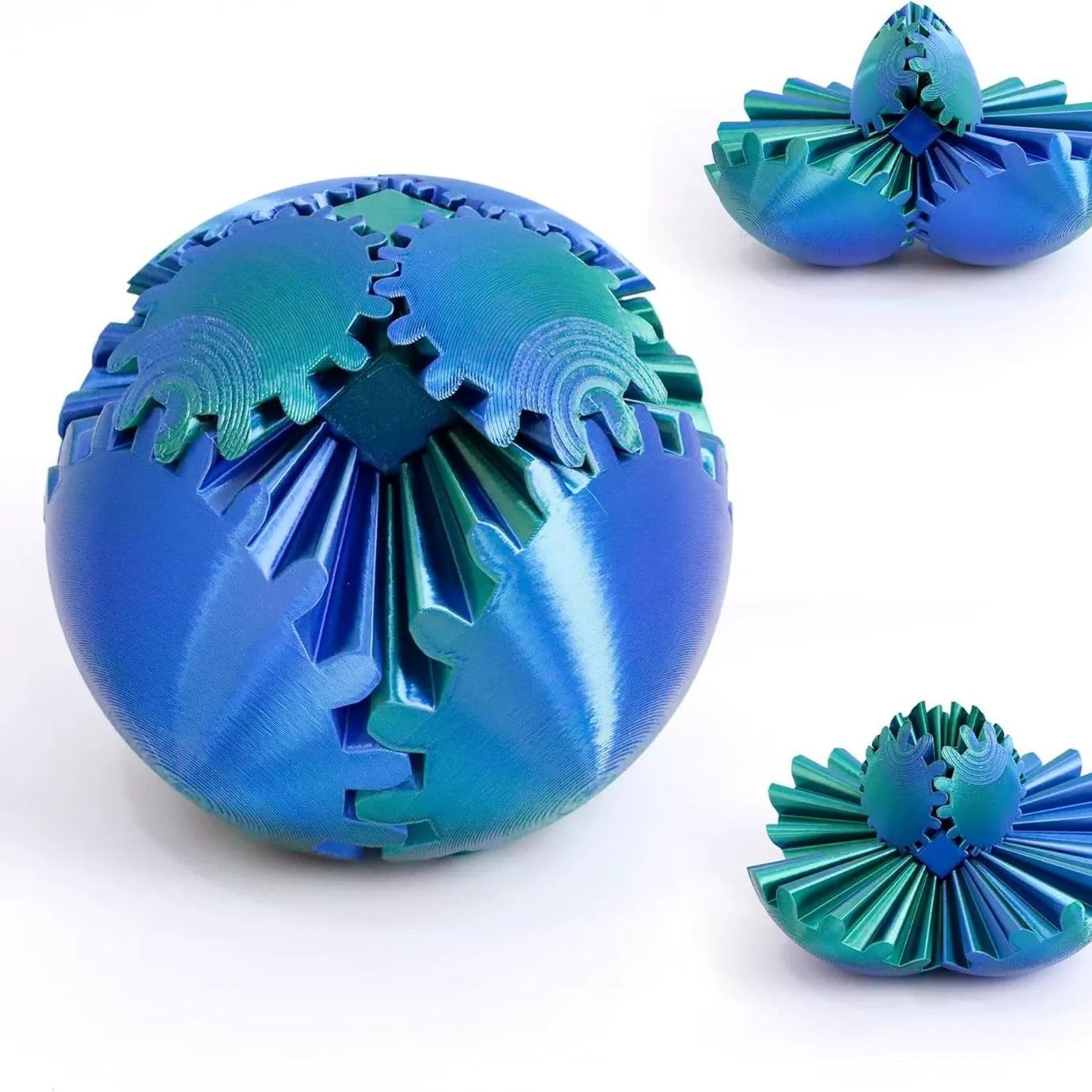 3D Printed Gear Ball Sphere Fidget-Transformable Desk Toy, Colorful Gradient, Christmas Birthday Cool Gifts for Dad Kids boy girl Ruvenbal - makephotopuzzleuk