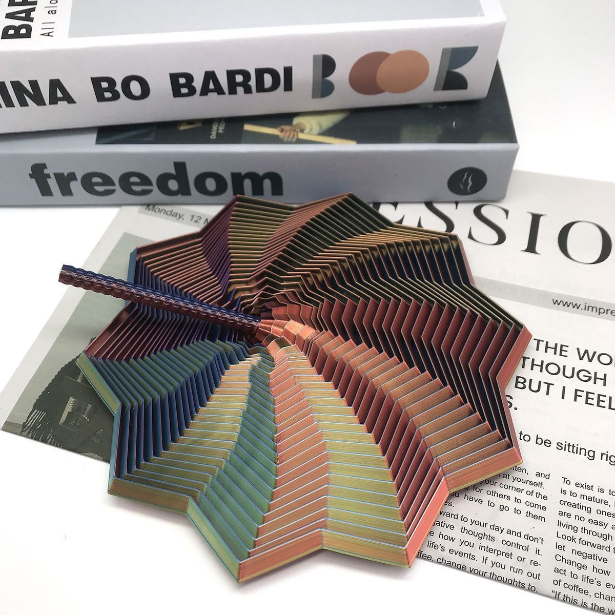 Fidget Star with Handle: Hypnotic Visual & Sound Stress Relief Spinner, 3D Printed Desk Toy - makephotopuzzleuk