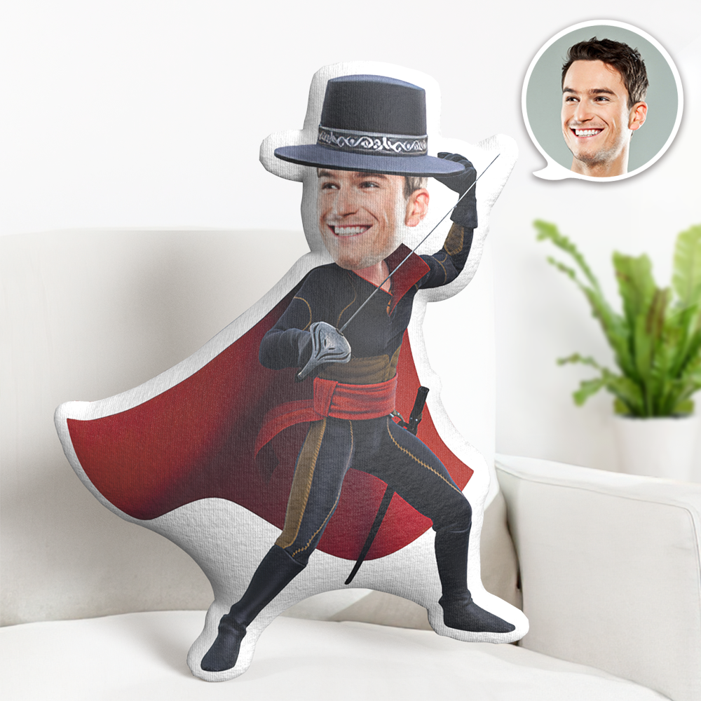Custom Face Pillow Personalized Face Doll Zorro Doll MiniMe Pillow Gifts for Him - makephotopuzzleuk