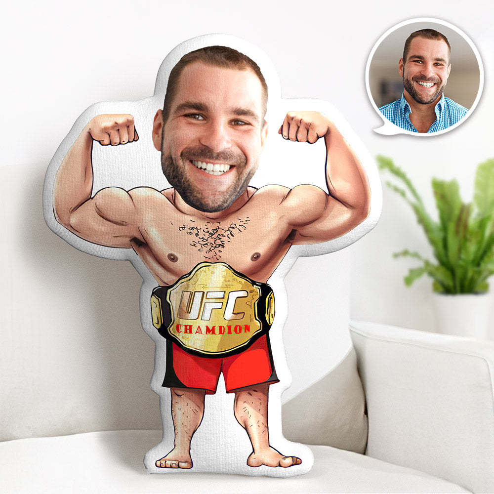 Custom Face Pillow Personalized Face Doll UFC Champion Doll MiniMe Pillow Gifts for Him - makephotopuzzleuk