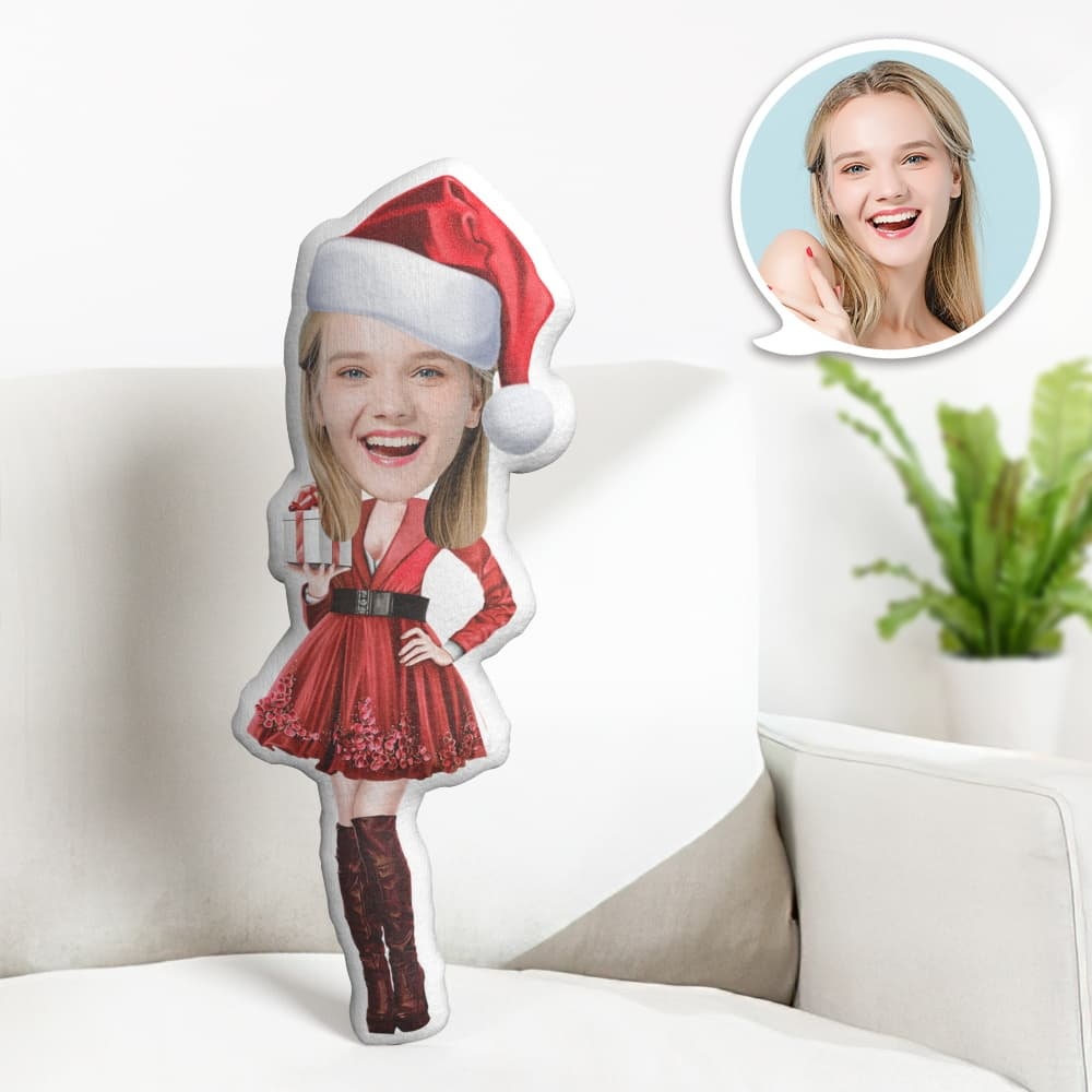 Custom Face Pillow Personalised Photo Pillow Christmas Dress MiniMe Pillow Gifts for Christmas - makephotopuzzleuk