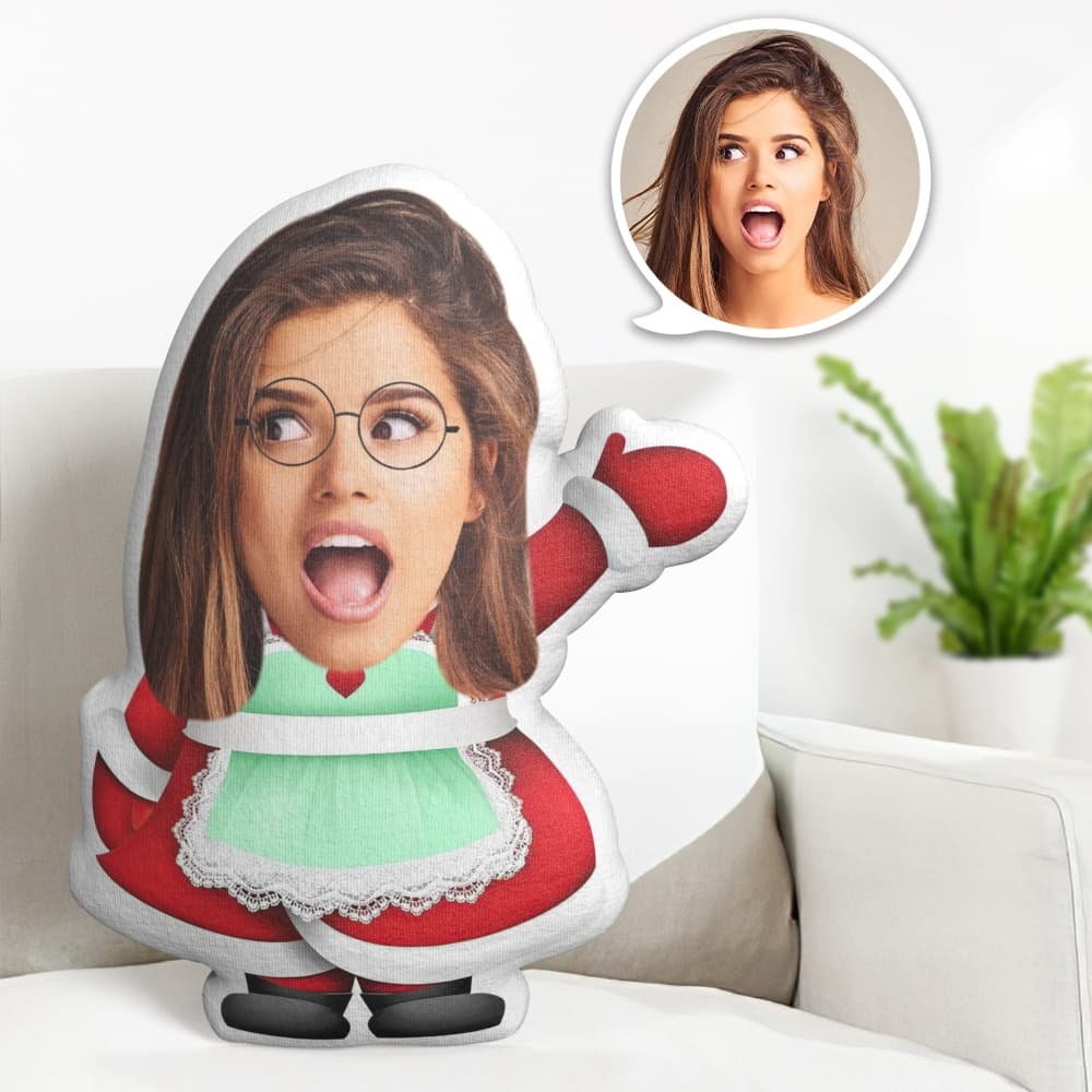 Custom Face Pillow Personalised Photo Pillow Christmas Maid MiniMe Pillow Gifts for Christmas - makephotopuzzleuk