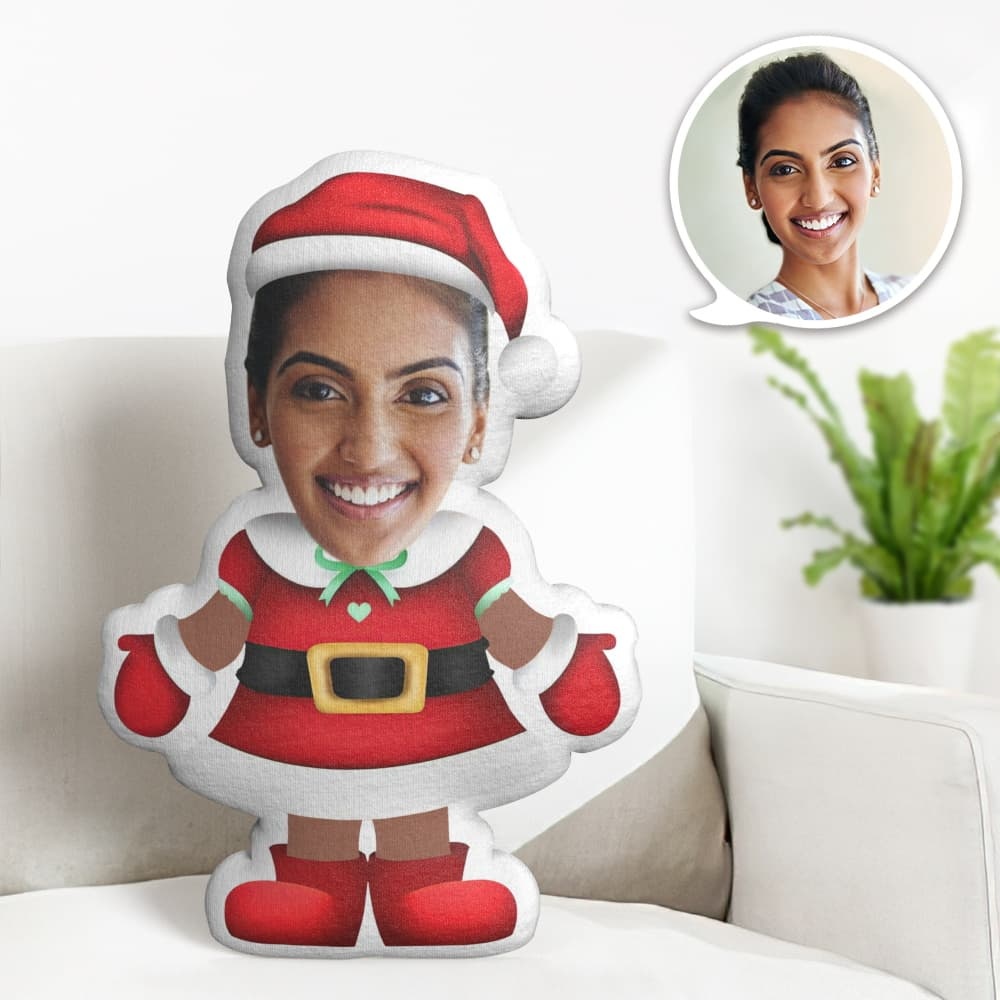 Custom Face Pillow Personalised Photo Pillow Short Sleeve Christmas Skirt MiniMe Pillow Gifts for Christmas - makephotopuzzleuk