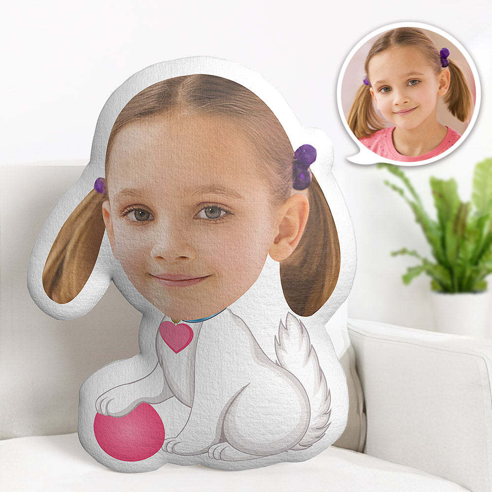 Custom Face Pillow Personalised Photo Pillow White Kitten MiniMe Pillow Gifts for Kids - makephotopuzzleuk