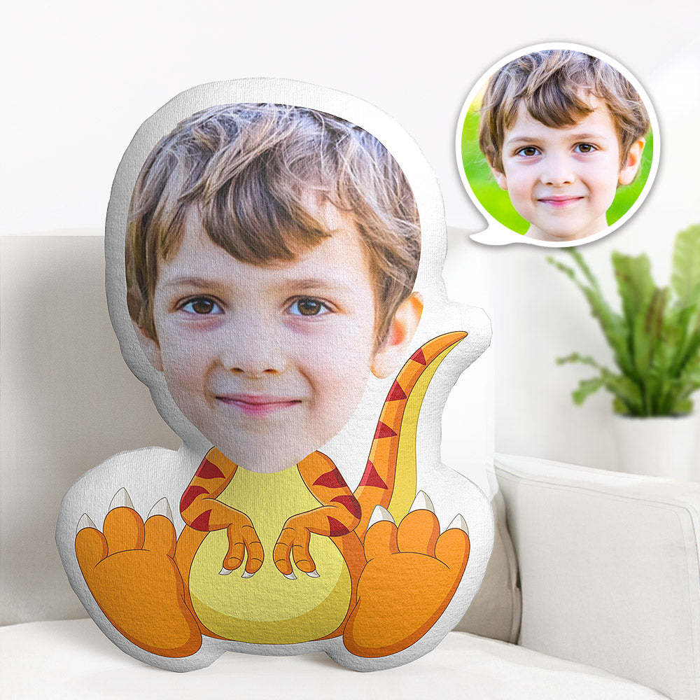 Custom Face Pillow Personalised Photo Pillow Two Claw Orange Dragon MiniMe Pillow Gifts for Kids - makephotopuzzleuk