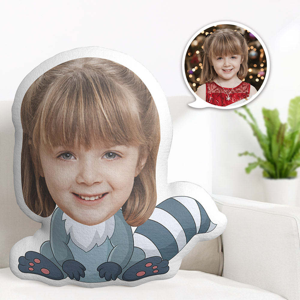Custom Face Pillow Personalised Photo Pillow Chipmunks MiniMe Pillow Gifts for Kids - makephotopuzzleuk