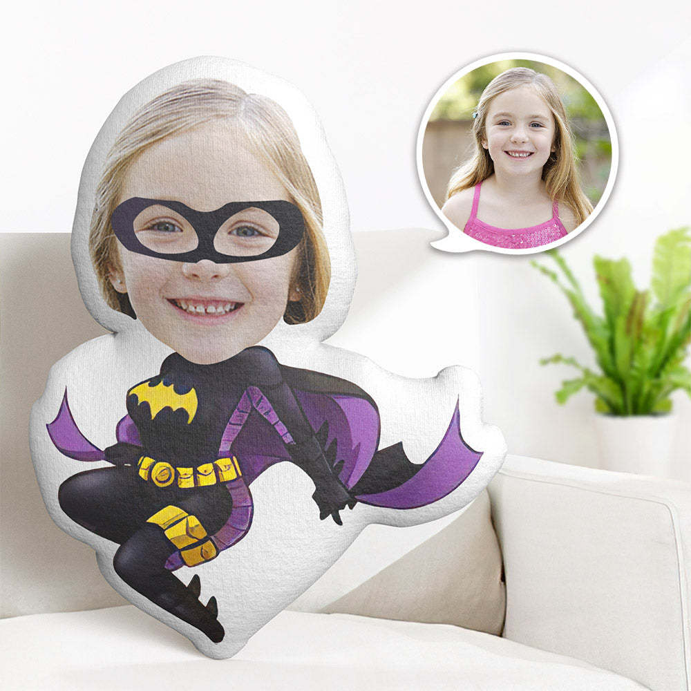 Custom Face Pillow Personalised Photo Pillow Batwoman MiniMe Pillow Gifts for Kids - makephotopuzzleuk