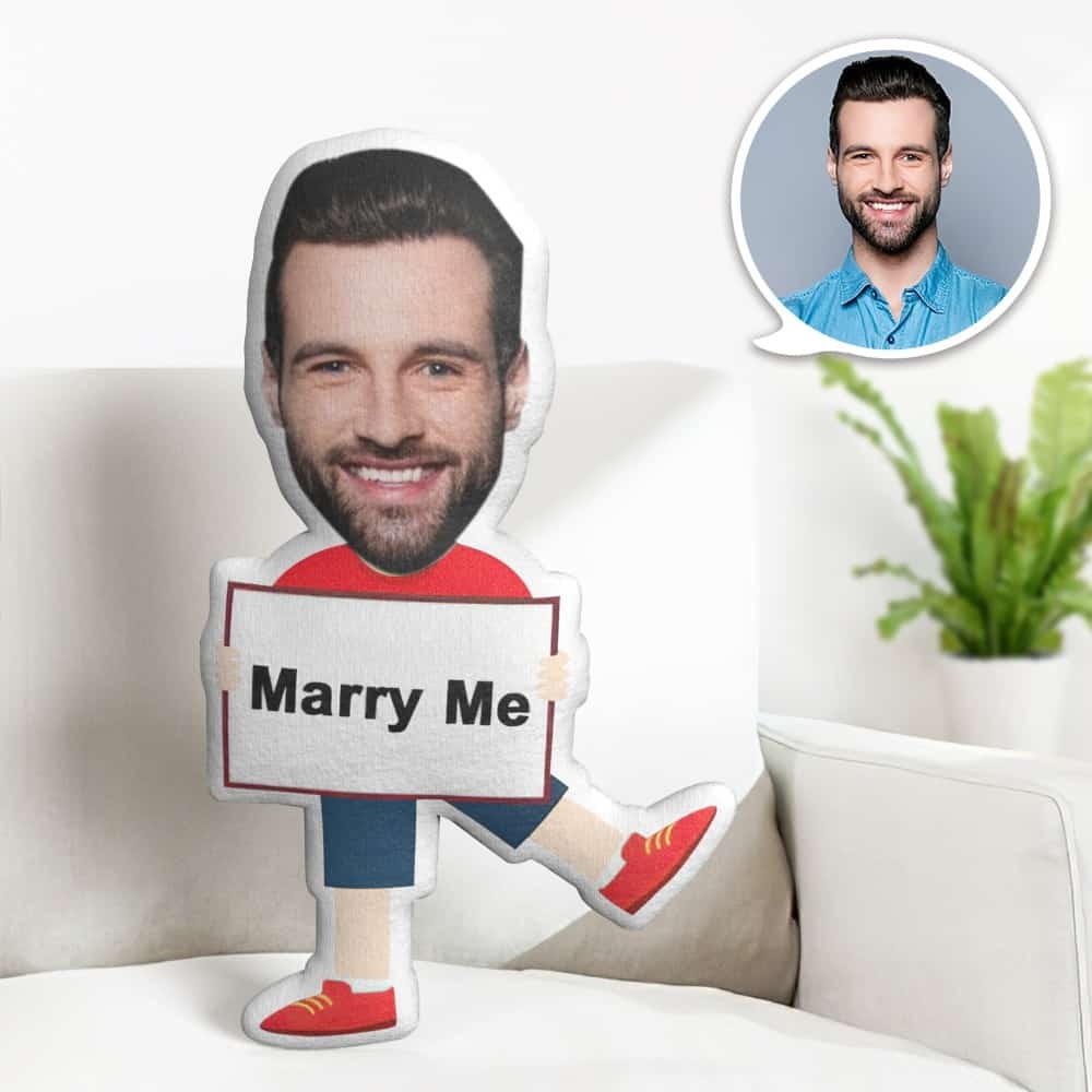 Valentine's Day Gift Custom Face Pillow, Marry Me Face Doll, the Best Gift for Lover - makephotopuzzleuk