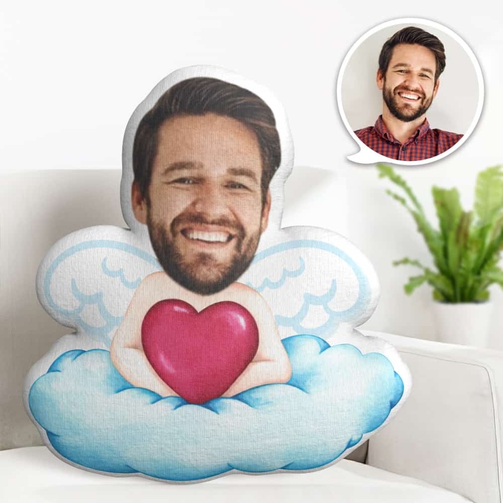 Valentine's Day Gift Custom Face Pillow, Angel of Love Face Doll, the Best Gift for Lover - makephotopuzzleuk