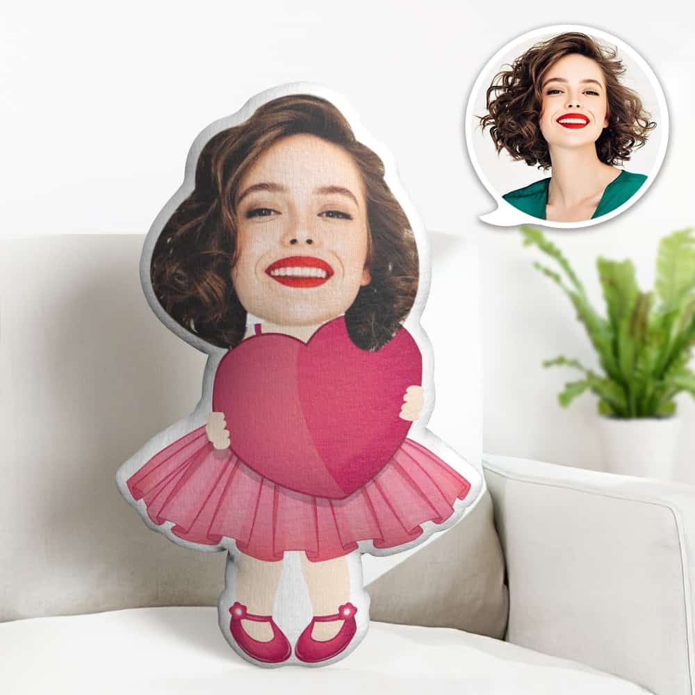 Valentine's Day Gift Custom Face Pillow, Female Holding Love Face Doll, the Best Gift for Lover - makephotopuzzleuk