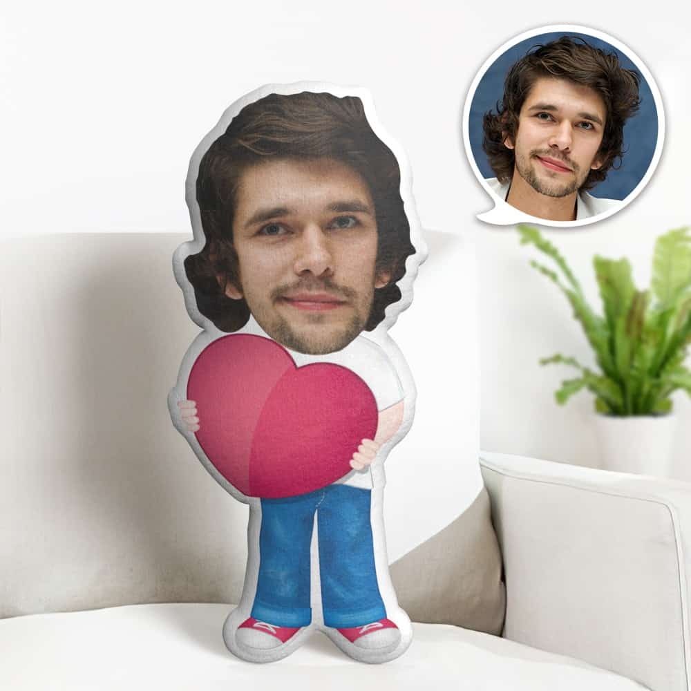 Valentine's Day Gift Custom Face Pillow, Male Holding Love Face Doll, the Best Gift for Lover - makephotopuzzleuk