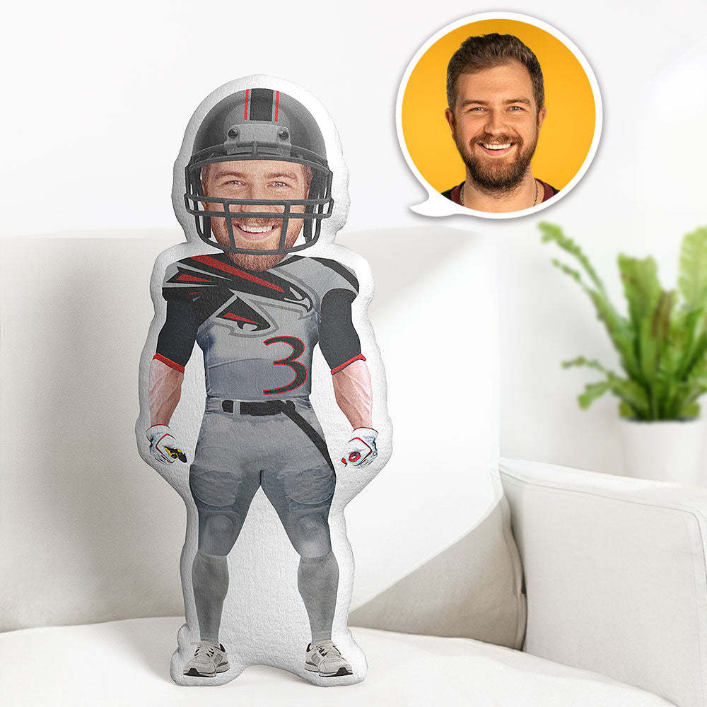 Custom Body Pillow Atlanta Falcons No. 3 Jersey Personalized Face Throw Pillow Best Gift for Him - mysiliconefoodbag