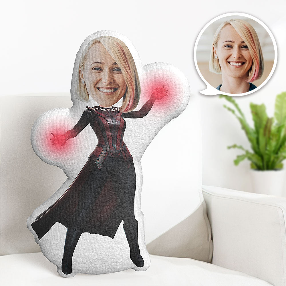 Custom Scarlet Witch MiniMe Pillow Face Pillow Personalised Pillow Custom Pillow Picture Pillow Doll