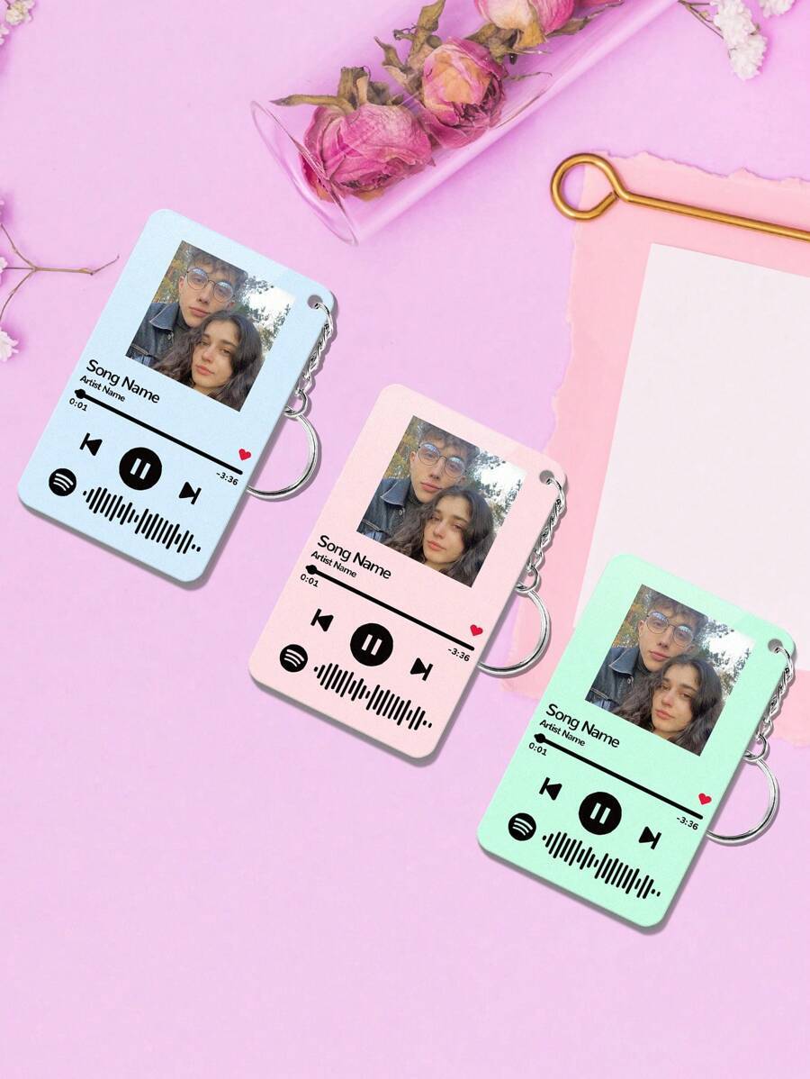 Custom Keychains Scannable Spotify Code Colorful Acrylic Music Gifts - makephotopuzzleuk