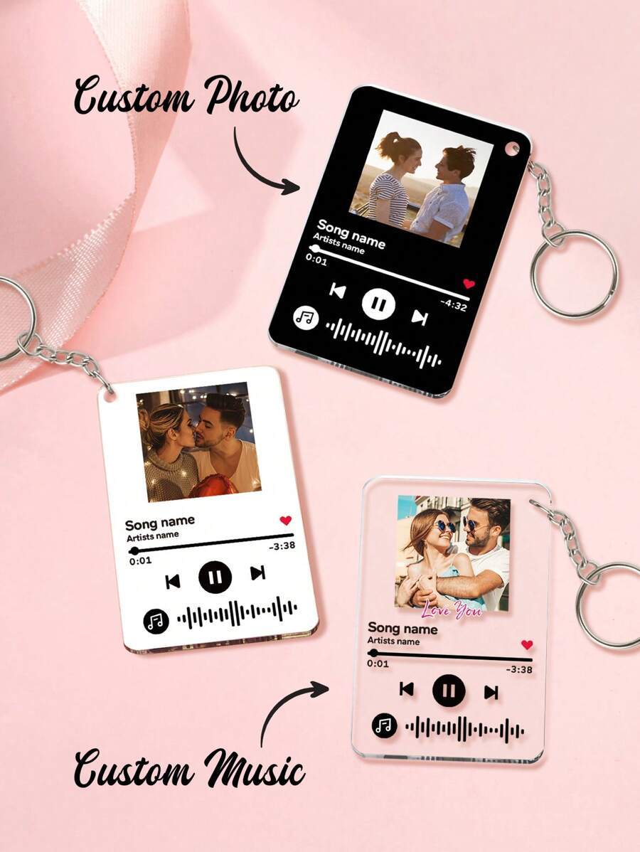 Custom Keychain Scannable Spotify Code Colorful Acrylic Scan Music Gifts - makephotopuzzleuk