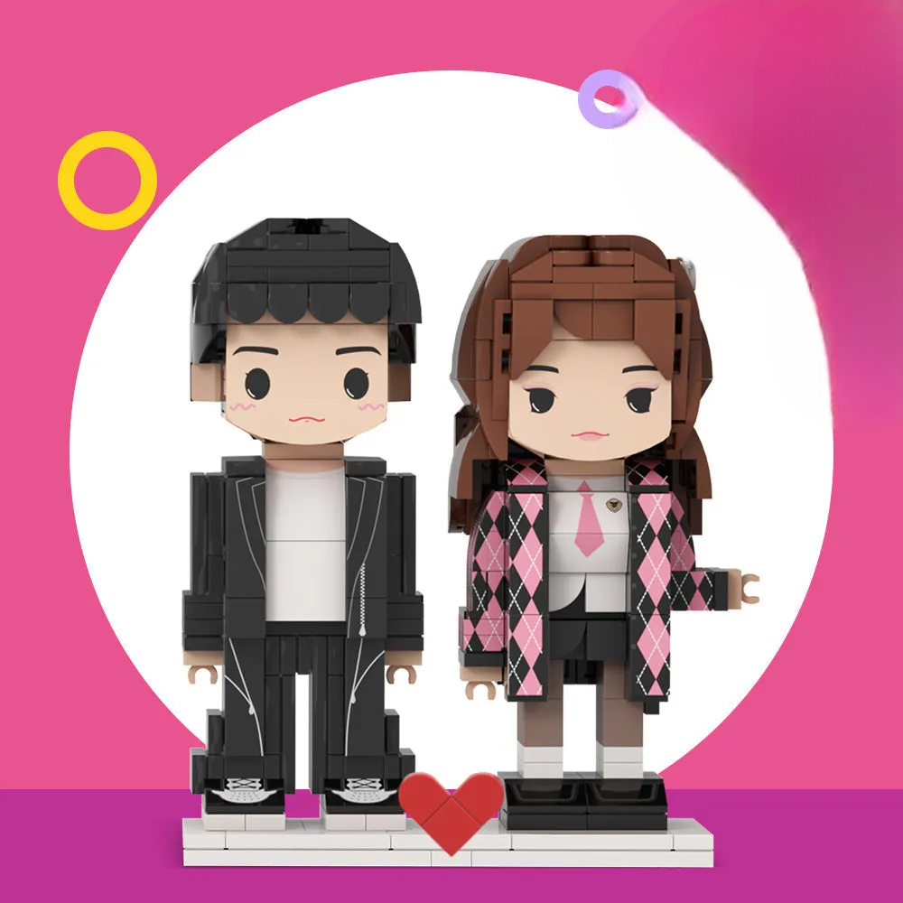 Customizable Fully Body 2 People Custom Brick Figures Persanalized Cute Face Brick Figures Gifts for Her