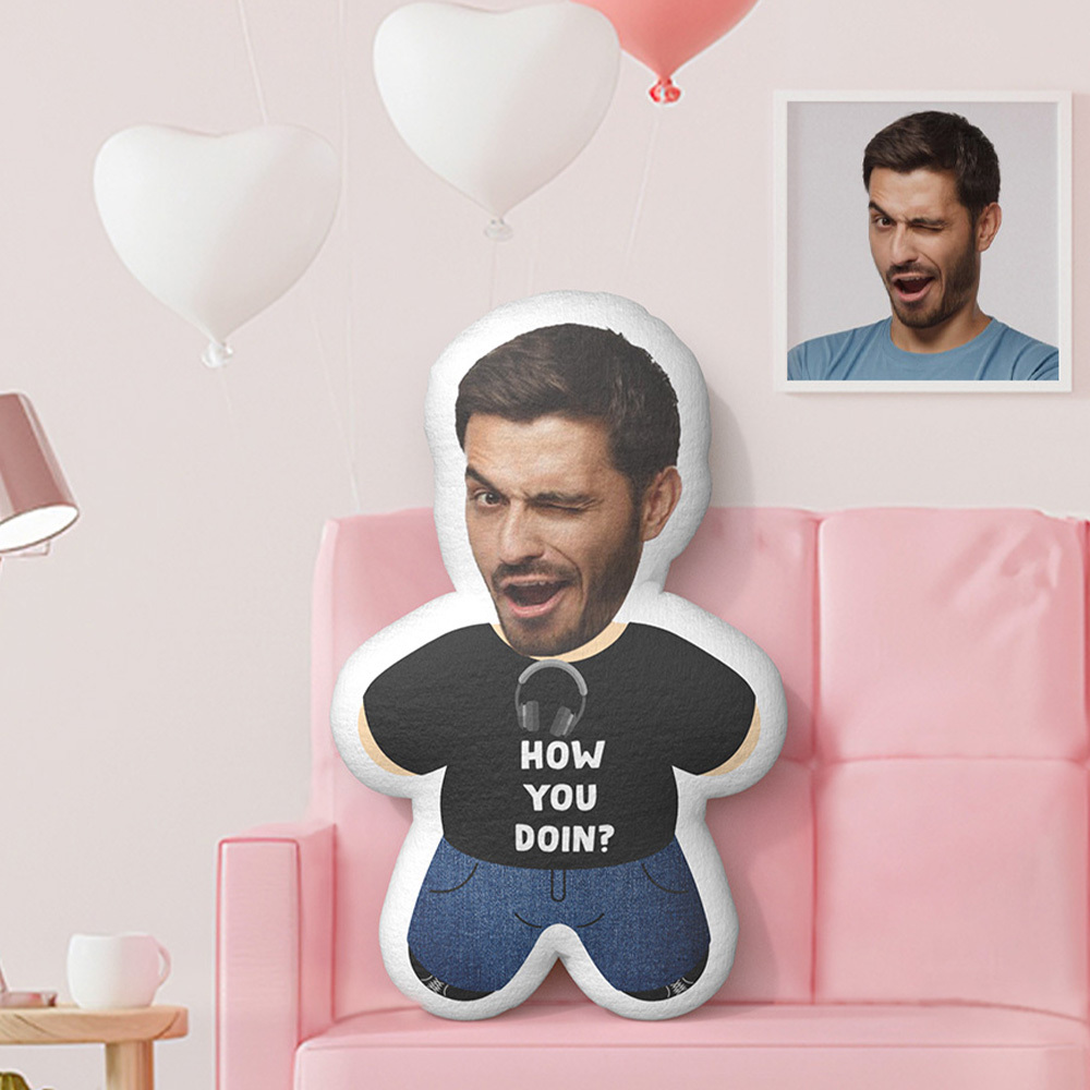 Custom Minime Throw Pillow HOW YOU DOIN? Personalized Photo Minime Pillow - makephotopuzzleuk