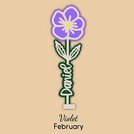 Personalized Colorful Birthday Flowers Customized Name Home Decoration