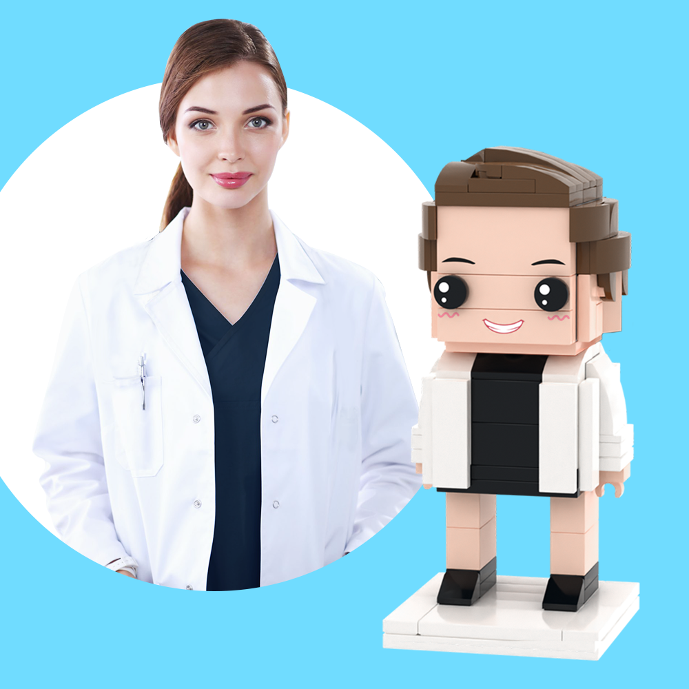 Fully Body Customizable 1 Person Detailed Version Custom Brick Figures Small Particle Block Toy Female Doctor