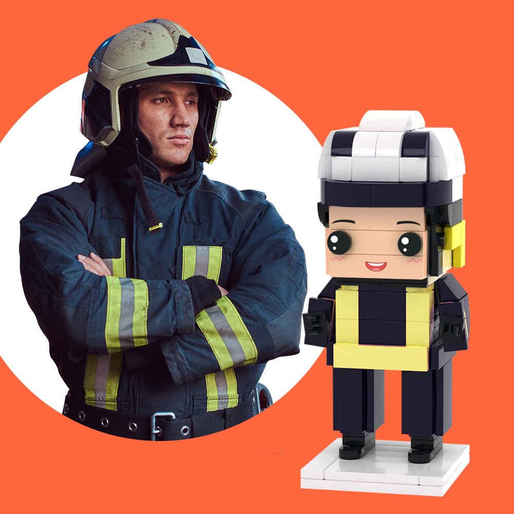 Fully Body Customizable 1 Person Detailed Version Custom Brick Figures Small Particle Block Toy Firefighters